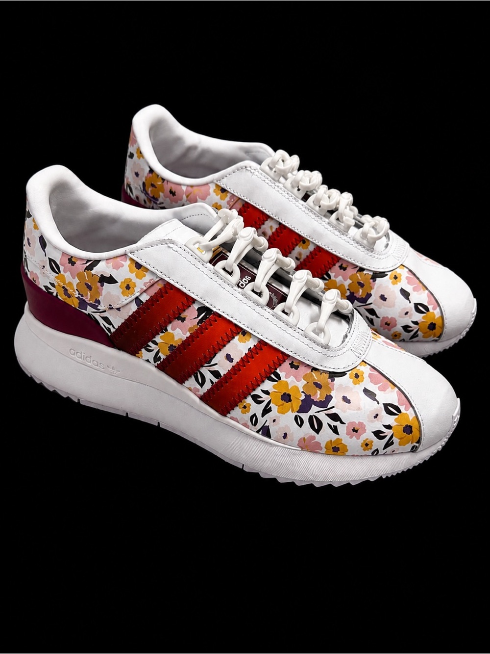 ADIDAS HER STUDIO LONDON Women's Floral Sneakers with Red Stripes (9)